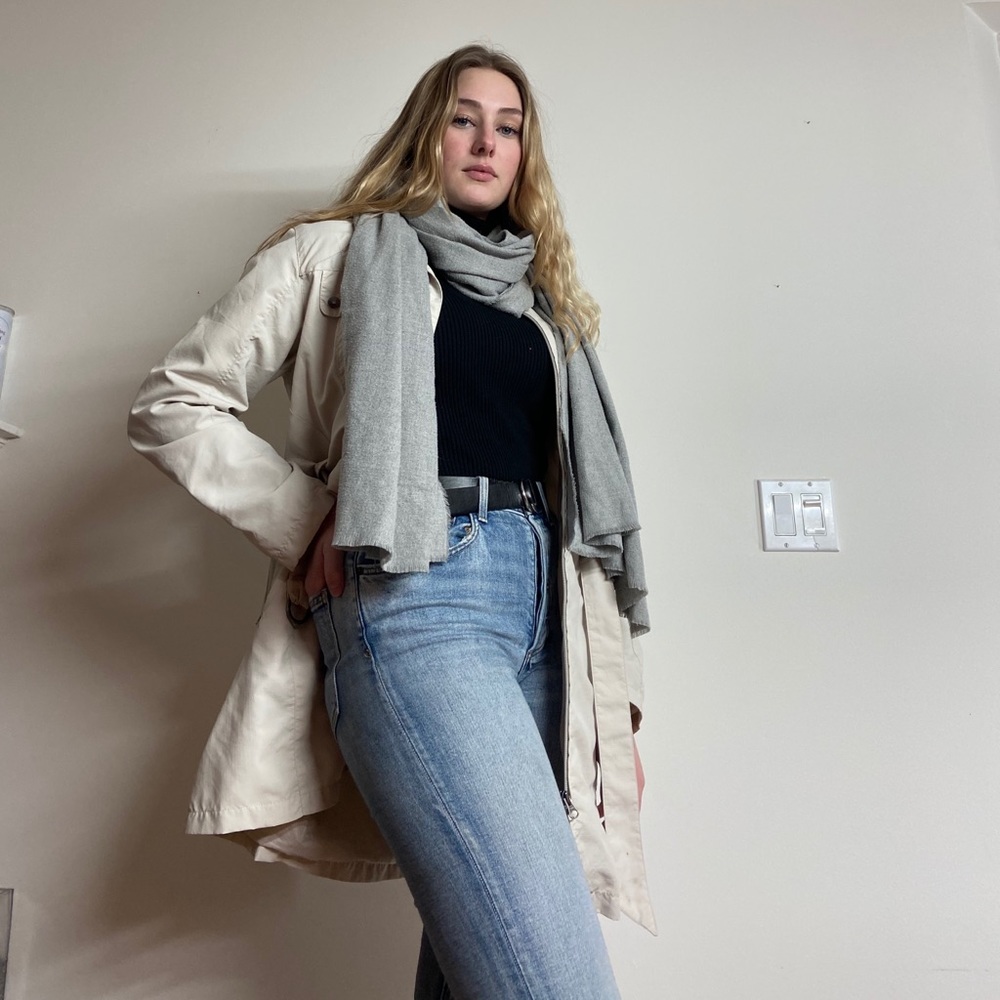 Beige trench coat